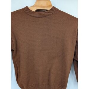 Zara Men's Crew neck knit long sleeve brown pullover sweater sz Medium
